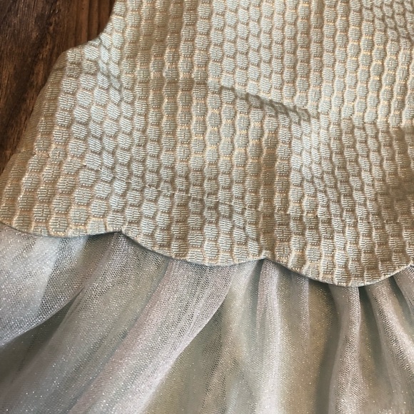 Light Turquoise Silver Sparkle Toddler Dress - Picture 2 of 4